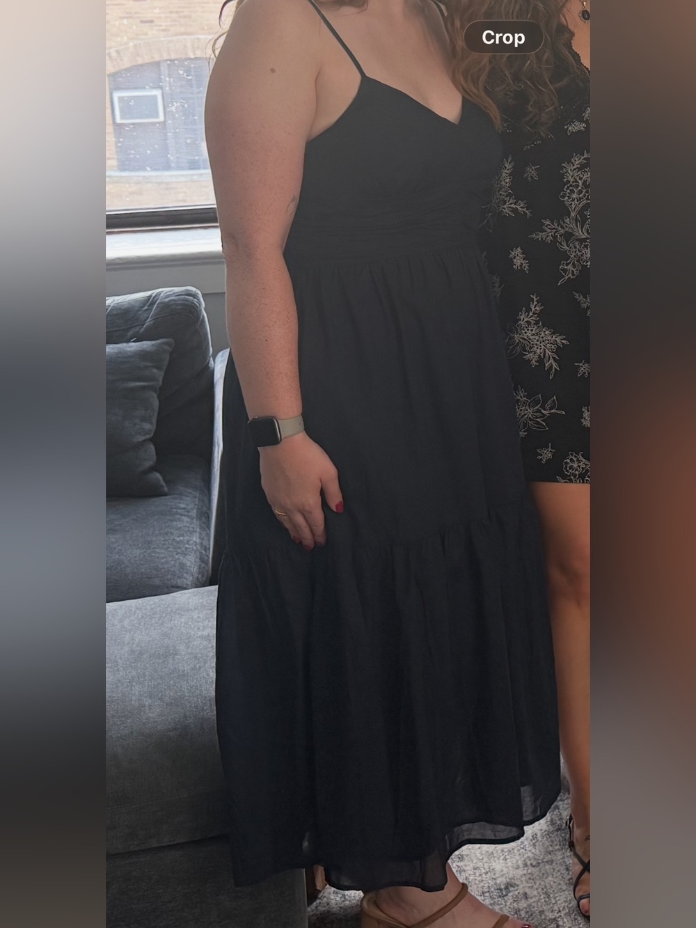 Banana Republic Navy Strappy Voile Midi Dress